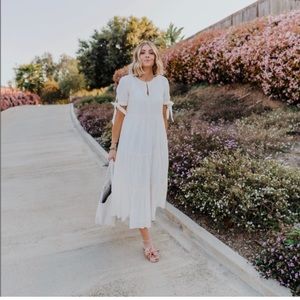 Madewell white tie linen dress - double layered